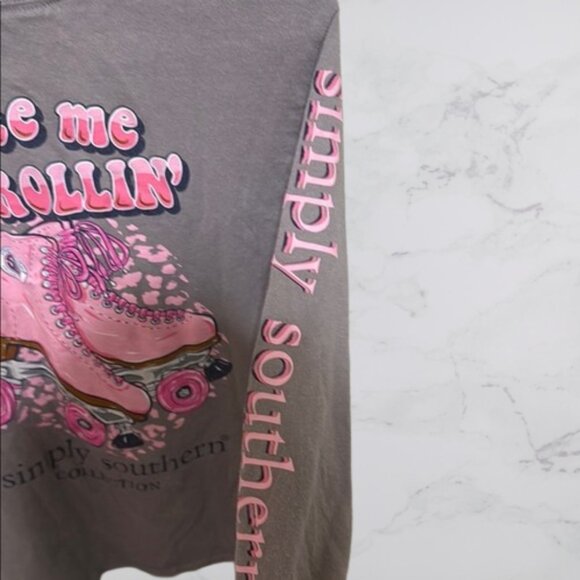 Simply Southern Gray Long Sleeve Tee Youth Small - Picture 5 of 5